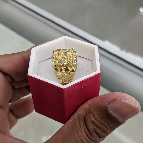 10kt Real Gold Nugget Ring For Men